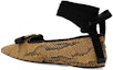 Shop (W) 구찌 가죽 발레 플랫 (파이톤 라이트 브라운) 726052-LAABT-7148