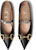 (W) Gucci Ballet Flat Kulit 'Hitam' Dengan Horsebit 621161-1RH00-1000