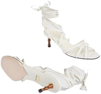 GUCCI古馳 皮革 竹跟 綁帶 一字帶涼鞋 女款 白色 Purchase GUCCI古馳 皮革 竹跟 綁帶 一字帶涼鞋 女款 白色