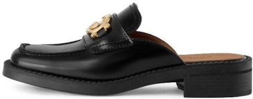 (Women) Gucci Leather Black Slides 'Gold Double G' 699997-10R00-1000 (Women) Gucci Leather Black Slides 'Gold Double G' 699997-10R00-1000