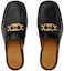 Shop (W) グッチ レザー 黒スライド 「ゴールド ダブルG」 699997-10R00-1000