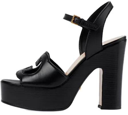 (Women) Gucci Leather Block-Heel Buckle Slide 'Black' 730022-US000-1000 Buy (Women) Gucci Leather Block-Heel Buckle Slide 'Black' 730022-US000-1000