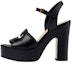 Buy (Women) Gucci Leather Block-Heel Buckle Slide 'Black' 730022-US000-1000