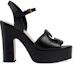 Order (Women) Gucci Leather Block-Heel Buckle Slide 'Black' 730022-US000-1000