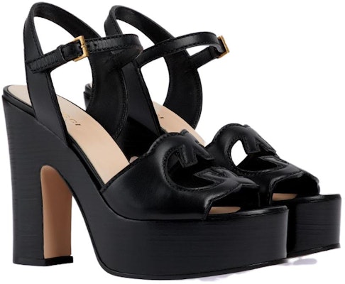 (Women) Gucci Leather Block-Heel Buckle Slide 'Black' 730022-US000-1000 Lookbook (Women) Gucci Leather Block-Heel Buckle Slide 'Black' 730022-US000-1000