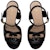 (Women) Gucci Leather Block-Heel Buckle Slide 'Black' 730022-US000-1000
