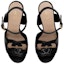 Purchase (Women) Gucci Leather Block-Heel Buckle Slide 'Black' 730022-US000-1000