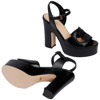 (Women) Gucci Leather Block-Heel Buckle Slide 'Black' 730022-US000-1000 Details for (Women) Gucci Leather Block-Heel Buckle Slide 'Black' 730022-US000-1000