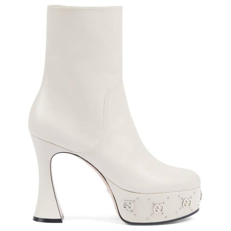 Order (W) 구찌 화이트 컴포트 가죽 부츠 (Gucci White Comfort Leather Boots) 740599-BKO00-9049
