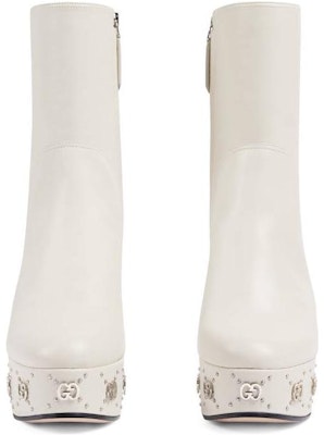 (W) Bota de Cuero Gucci 'White Comfort' Blanca cómodo 740599-BKO00-9049 Lookbook (W) Bota de Cuero Gucci 'White Comfort' Blanca cómodo 740599-BKO00-9049