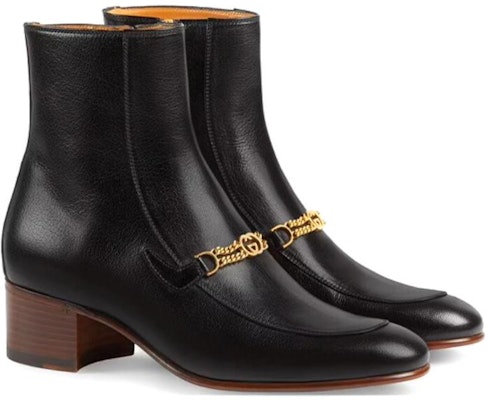 (Women) Gucci Leather Boots with Interlocking G chains 'Black' 648697-D3V00-1000 Lookbook (Women) Gucci Leather Boots with Interlocking G chains 'Black' 648697-D3V00-1000