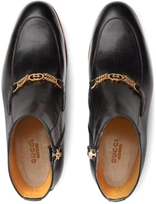 (Women) Gucci Leather Boots with Interlocking G chains 'Black' 648697-D3V00-1000 Shop (Women) Gucci Leather Boots with Interlocking G chains 'Black' 648697-D3V00-1000