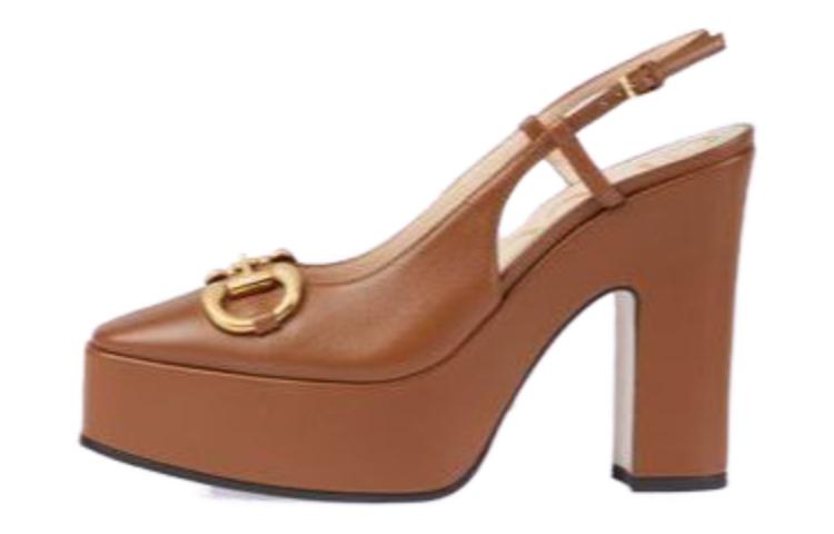 (Women) Gucci Leather Brown 'Horsebit Chunky Heel' 723837-BKO00-2535