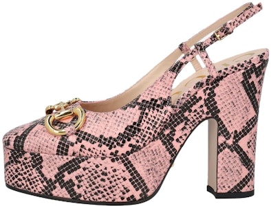 GUCCI古馳 皮革 露跟搭扣 粗跟 高跟鞋 女款 粉色 Buy GUCCI古馳 皮革 露跟搭扣 粗跟 高跟鞋 女款 粉色