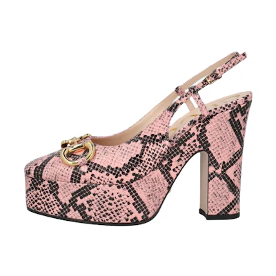 (W) Gucci Leather Buckle 'Pink High Heels'