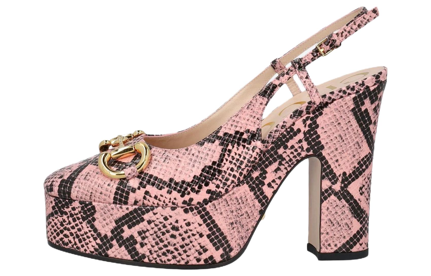 (Women) Gucci Leather Buckle 'Pink High Heels' 723837-19Y00-5815