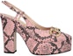 Order (W) Gucci Tumit Tinggi Kulit 'Pink' Buckle 723837-19Y00-5815