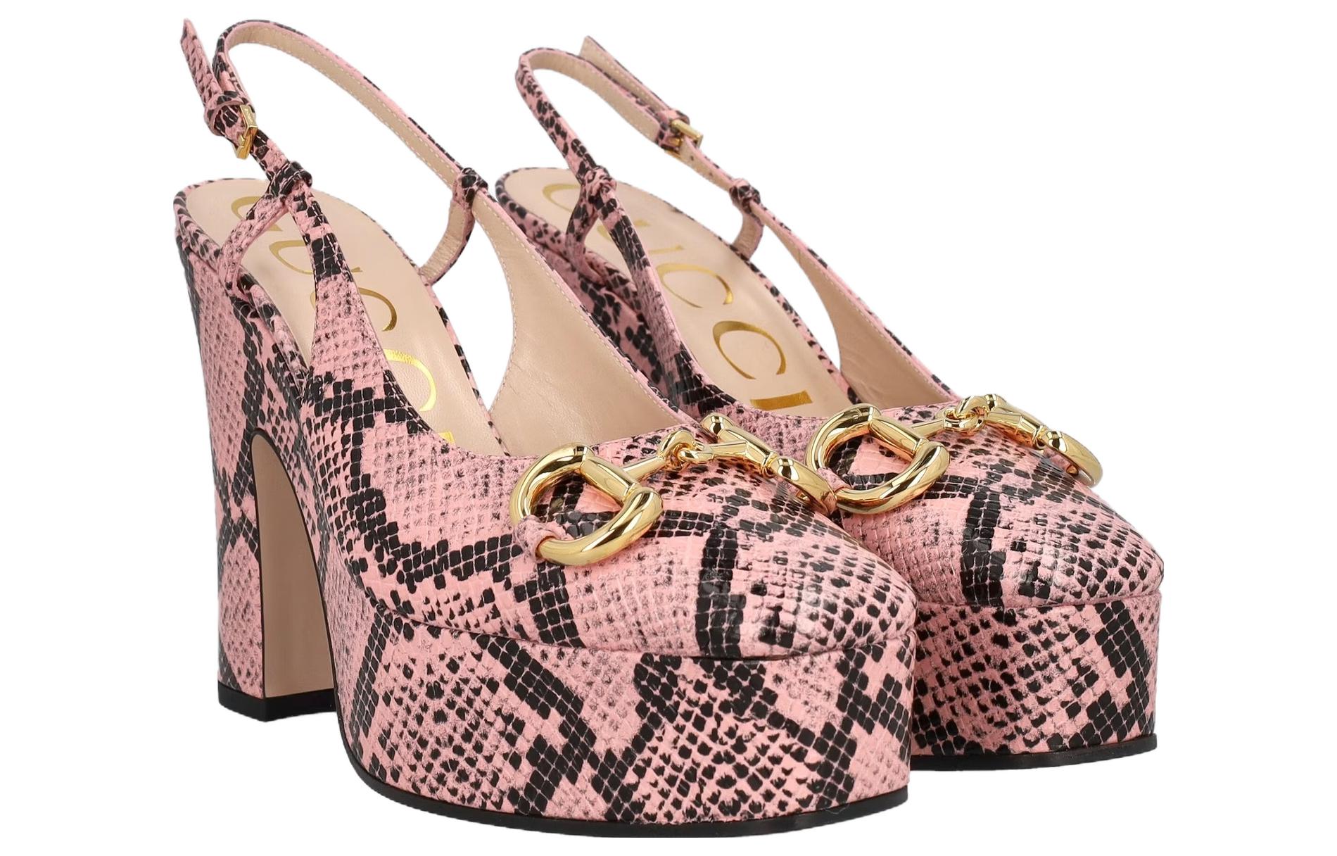 Lookbook (Women) Gucci Leather Buckle 'Pink High Heels' 723837-19Y00-5815