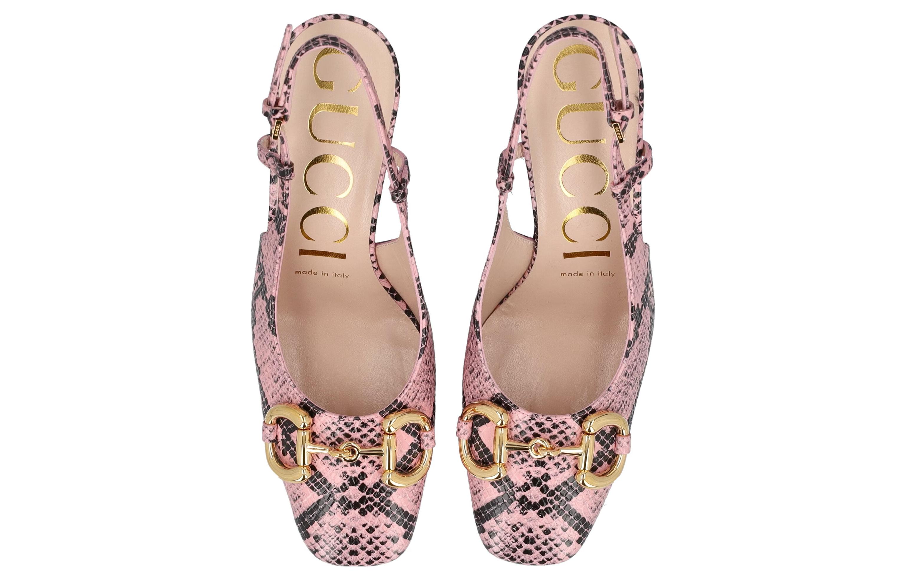 Shop (Women) Gucci Leather Buckle 'Pink High Heels' 723837-19Y00-5815