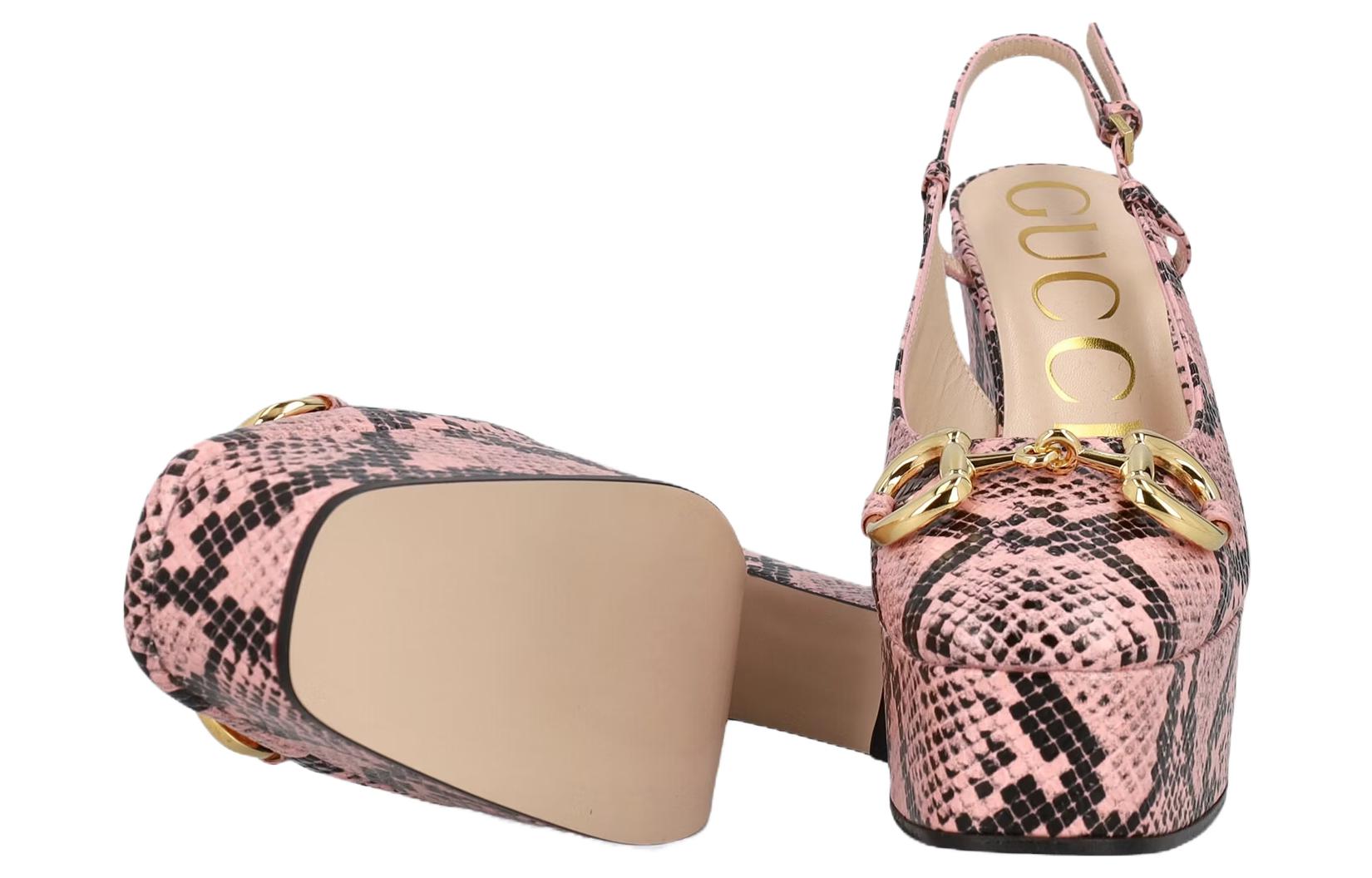 Details for (Women) Gucci Leather Buckle 'Pink High Heels' 723837-19Y00-5815