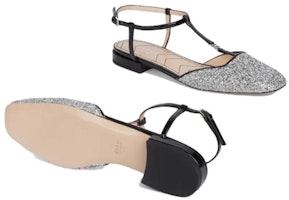 GUCCI古馳 皮革 搭扣時尚圓頭 女士休閒單鞋 女款 銀黑色 Purchase GUCCI古馳 皮革 搭扣時尚圓頭 女士休閒單鞋 女款 銀黑色