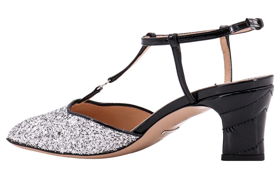 Lookbook (Women) Gucci Leather Buckle Block Heel 'Silver' 753526-FACCC-8147