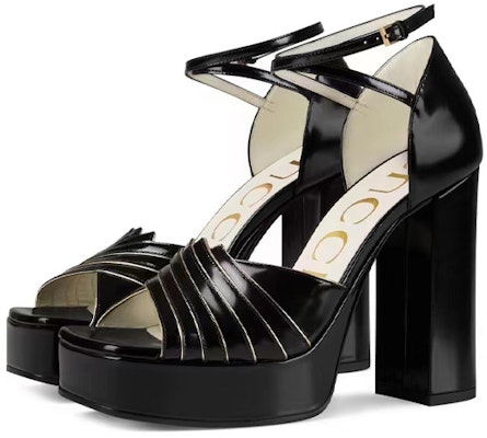 (Women) Gucci Leather Buckle Block Heel Slide 'Black' 601580-CLG00-1000 Buy (Women) Gucci Leather Buckle Block Heel Slide 'Black' 601580-CLG00-1000