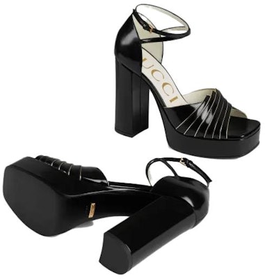 (Women) Gucci Leather Buckle Block Heel Slide 'Black' 601580-CLG00-1000 Purchase (Women) Gucci Leather Buckle Block Heel Slide 'Black' 601580-CLG00-1000