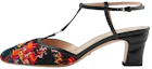 Buy (Women) Gucci Leather Buckle Block Heels 'Red Black' 724851-FAA4Y-8649