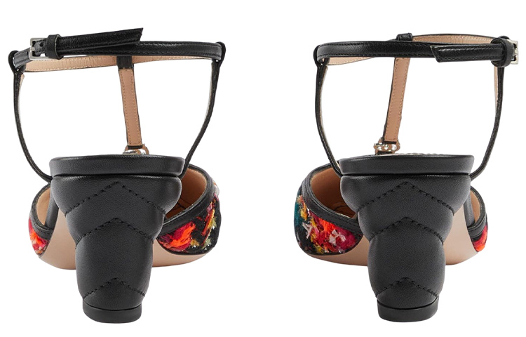 Purchase (Women) Gucci Leather Buckle Block Heels 'Red Black' 724851-FAA4Y-8649