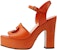 (W) Gucci Selipar Tumit Chunky Kulit Buckle dengan Peep Toe 'Orange Fashion' 730022-US000-7519
