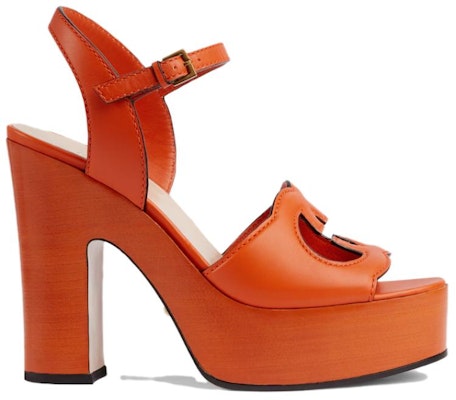 (Women) Gucci Leather Buckle Chunky Heel Peep Toe Slides 'Orange Fashion' 730022-US000-7519 Order (Women) Gucci Leather Buckle Chunky Heel Peep Toe Slides 'Orange Fashion' 730022-US000-7519