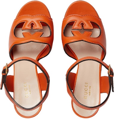 (Women) Gucci Leather Buckle Chunky Heel Peep Toe Slides 'Orange Fashion' 730022-US000-7519 Shop (Women) Gucci Leather Buckle Chunky Heel Peep Toe Slides 'Orange Fashion' 730022-US000-7519