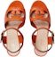 Shop (W) Gucci Selipar Tumit Chunky Kulit Buckle dengan Peep Toe 'Orange Fashion' 730022-US000-7519