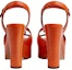 Purchase (W) Gucci Selipar Tumit Chunky Kulit Buckle dengan Peep Toe 'Orange Fashion' 730022-US000-7519