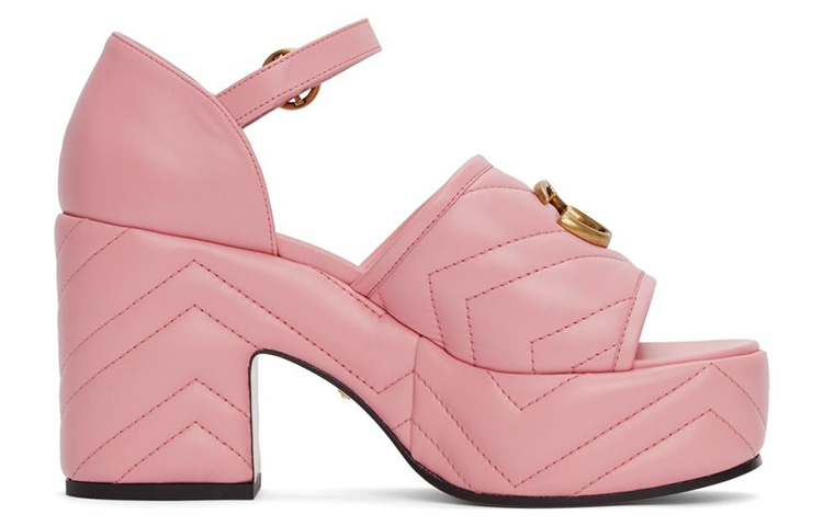Order (Women) Gucci Leather Buckle High-Heel 'Fashion Pink Slide' 658677-BKO60-5815