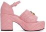 Order (Women) Gucci Leather Buckle High-Heel 'Fashion Pink Slide' 658677-BKO60-5815