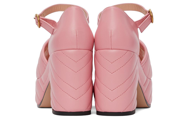 Purchase (Women) Gucci Leather Buckle High-Heel 'Fashion Pink Slide' 658677-BKO60-5815