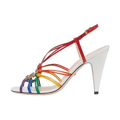 (W) Gucci Leather Buckle High-Heel 'Fashion Slide'