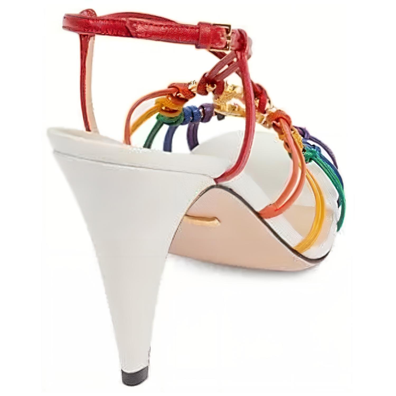 Shop (Women) Gucci Leather Buckle High-Heel 'Fashion Slide' 694863-CQX90-5260