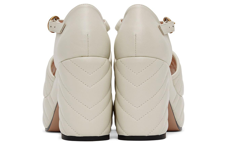 Shop (Women) Gucci Leather Buckle High-Heel Slide 'White Fashion' 658677-BKO60-9050
