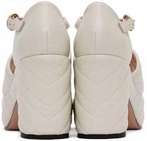 Shop GUCCI古馳 皮革 搭扣高跟時尚涼鞋 10cm 女款 白色