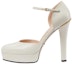 Buy (W) Gucci Kulit Gesper Hujung Runcing Stiletto 'Putih' 738027-C9D00-9022