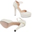 Shop (W) Gucci Kulit Gesper Hujung Runcing Stiletto 'Putih' 738027-C9D00-9022