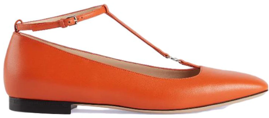 (Women) Gucci Leather Buckle Round Toe Flats 'Orange' 723449-BKO00-7519 Order (Women) Gucci Leather Buckle Round Toe Flats 'Orange' 723449-BKO00-7519