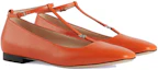 Lookbook (Women) Gucci Leather Buckle Round Toe Flats 'Orange' 723449-BKO00-7519