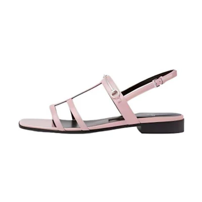 (W) Gucci Leather Buckle Sandals 'Light Pink'