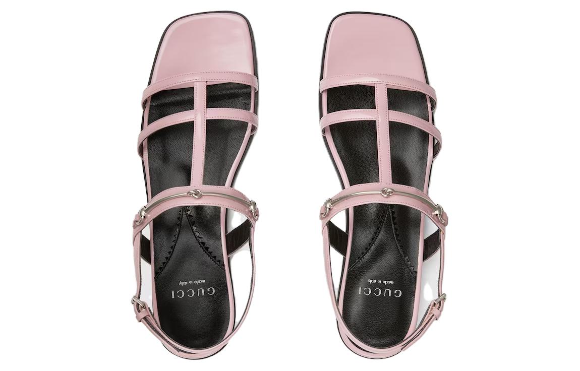 Shop (W) グッチ レザーバックルサンダル (ライトピンク) 776648-CLG00-5911