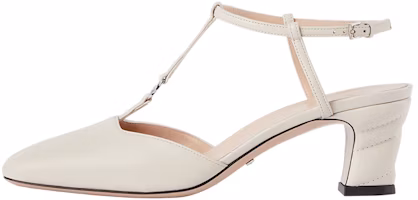(Women) Gucci Leather Buckle Square-Toe Block Heel 'White' 723446-BKO00-9049 (Women) Gucci Leather Buckle Square-Toe Block Heel 'White' 723446-BKO00-9049