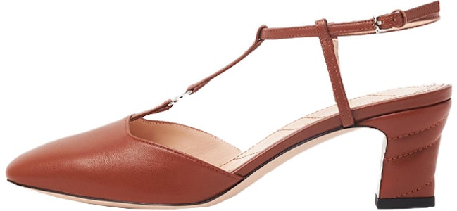 GUCCI古馳 皮革 搭扣方頭 粗跟 高跟鞋 5.3cm 女款 棕色 Buy GUCCI古馳 皮革 搭扣方頭 粗跟 高跟鞋 5.3cm 女款 棕色